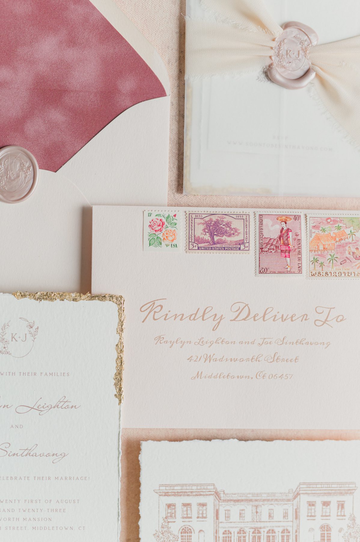 fine art wedding invitations bespoke stamps