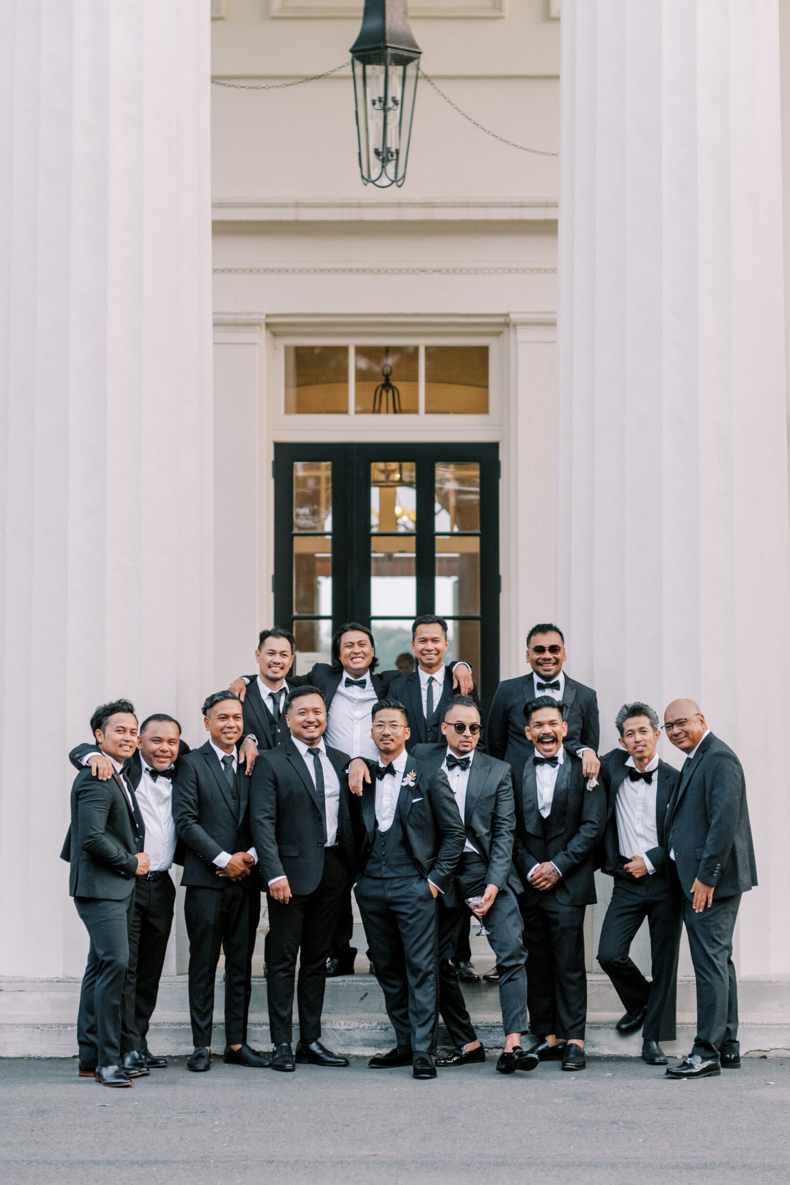 French riviera inspired wedding at Wadsworth Mansion CT blacktie groomsmen