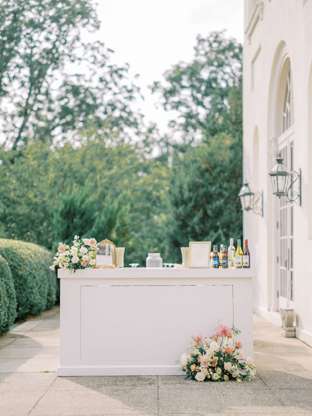 French riviera inspired wedding at Wadsworth Mansion CT craft cocktail bar