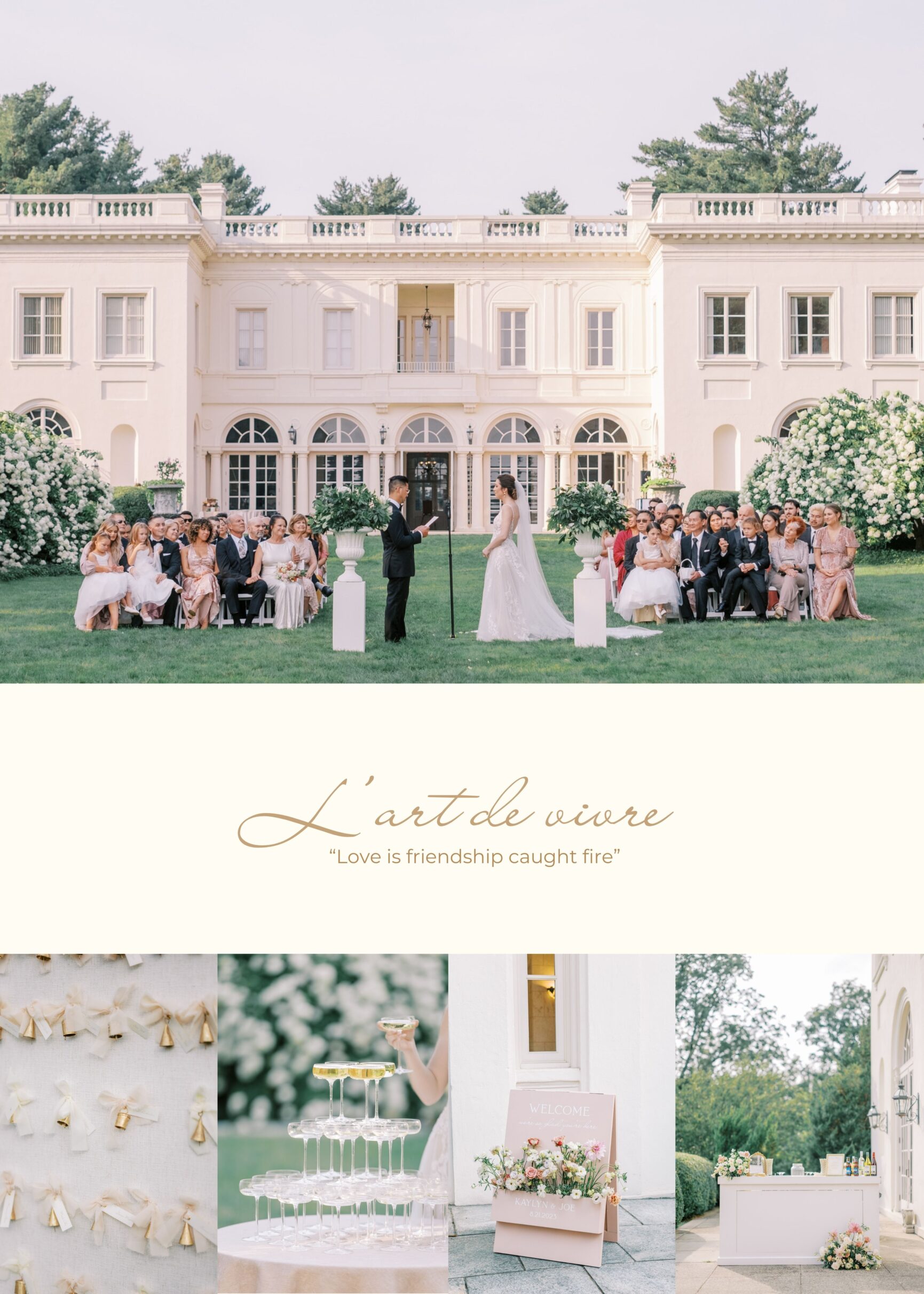 our wedding featured on the knot at wadsworth mansion wedding mood board and design