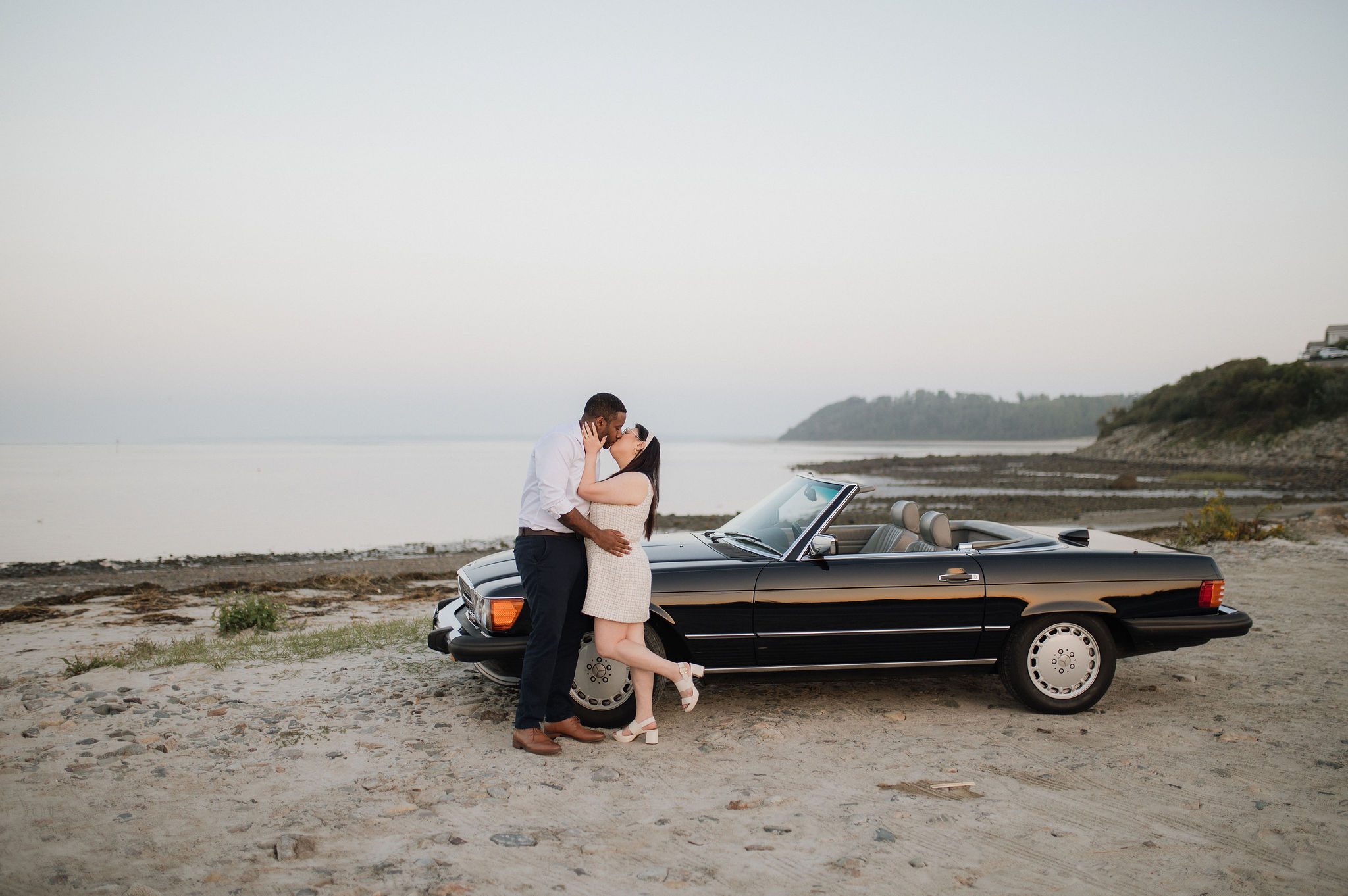 boston coastal engagement session poc multicultural couple