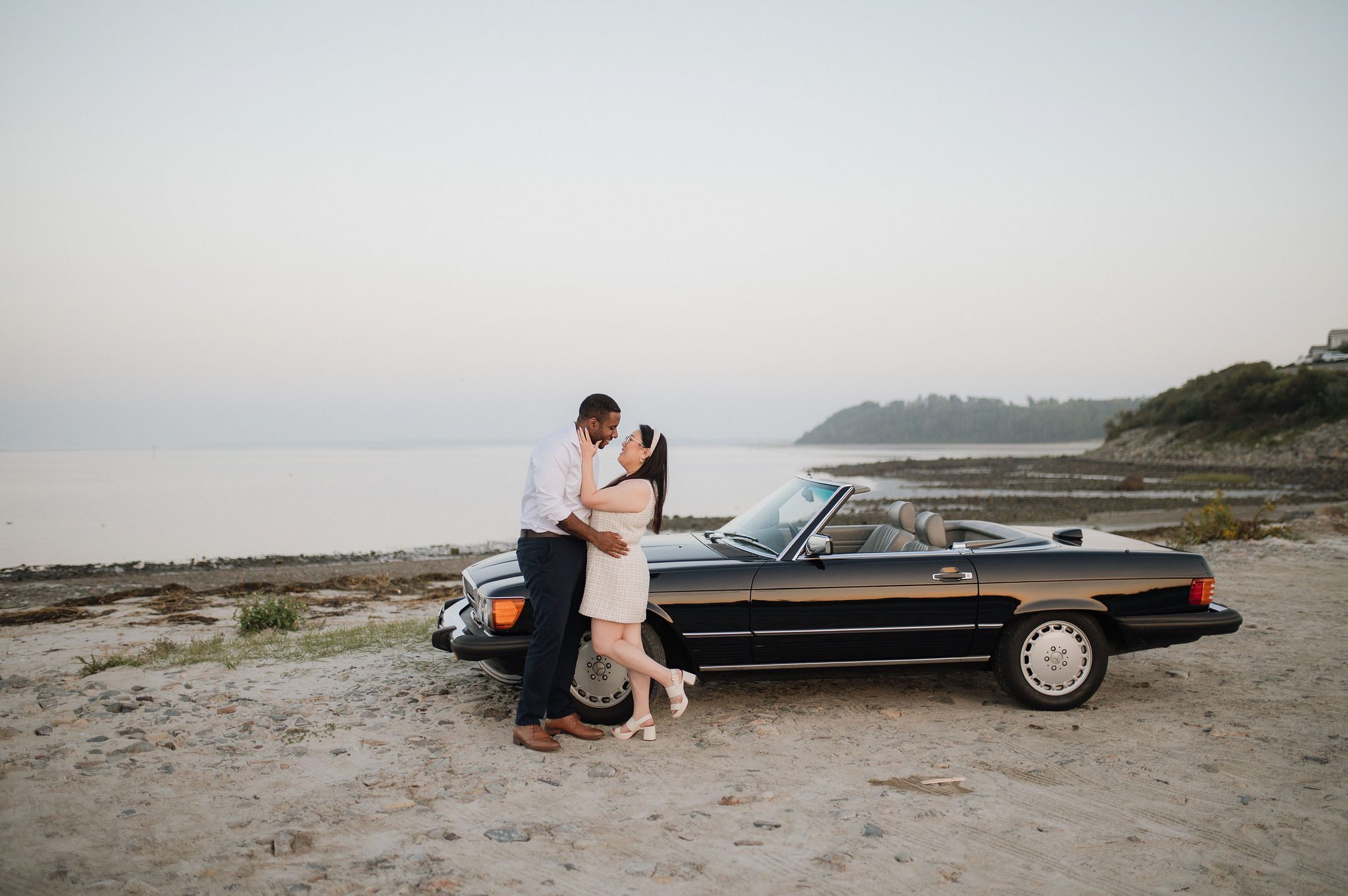 boston coastal engagement session poc multicultural couple