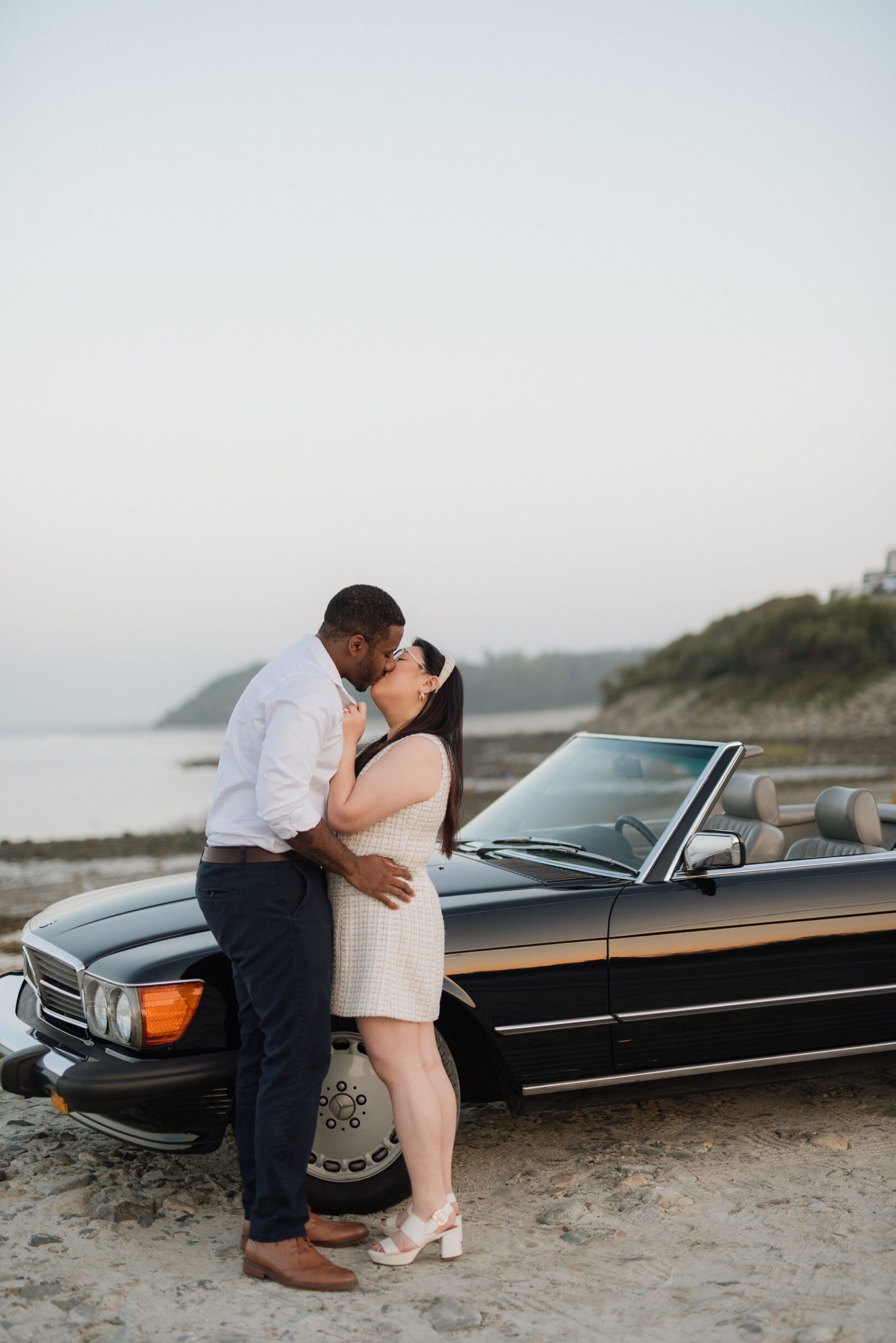 boston coastal engagement session poc multicultural couple