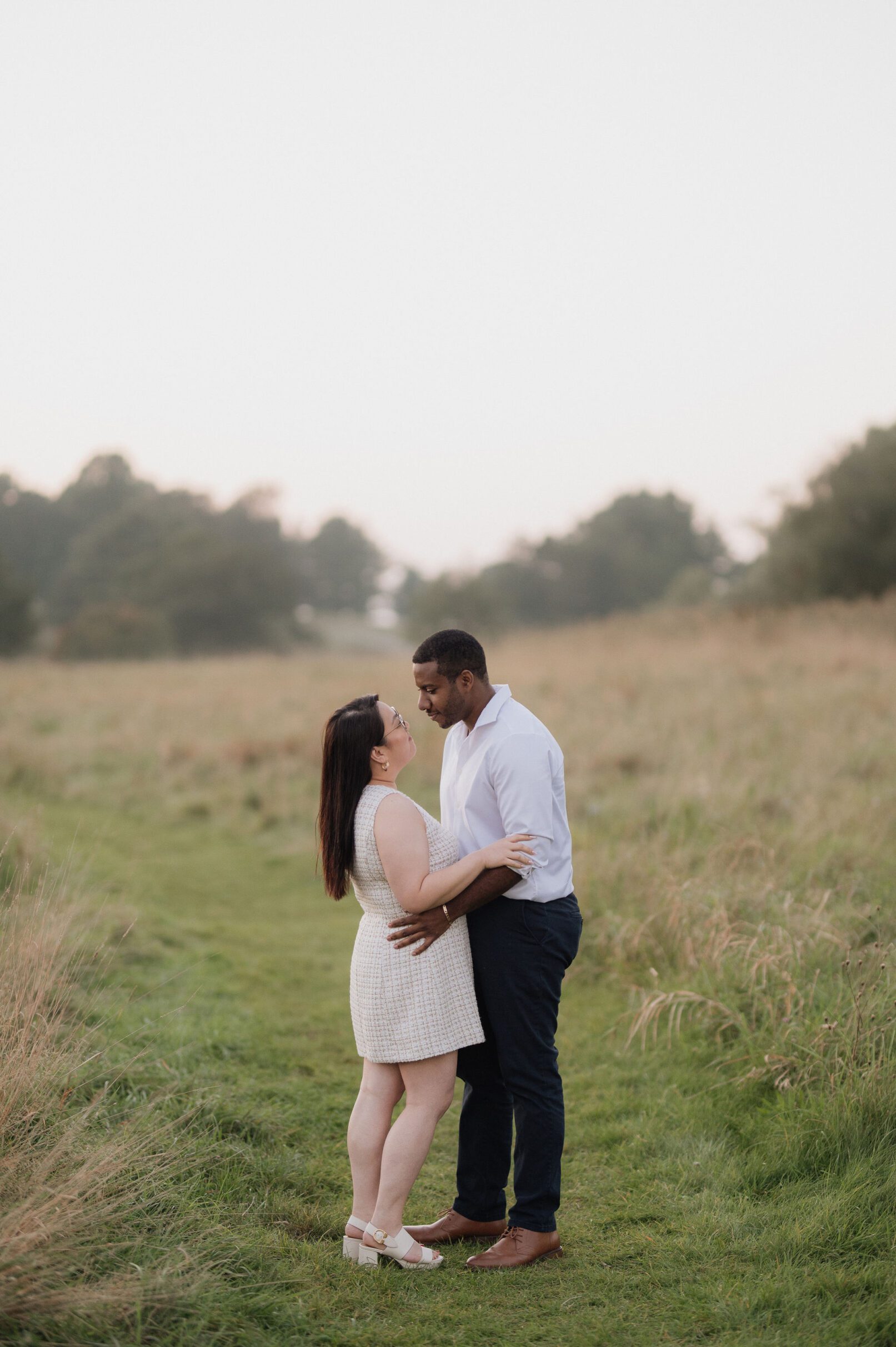 boston coastal engagement tall grass poc couple